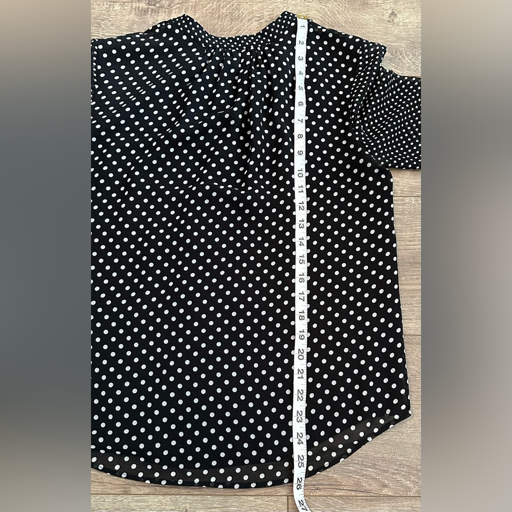 Joie Silk Polka Dot Ruffle Blouse Black & White Sz. Small - Picture 9 of 15